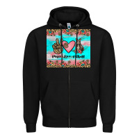 Black peace love pitbull Zipper Hoodie - JahusDesignShop