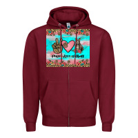Burgundy peace love pitbull Zipper Hoodie - JahusDesignShop