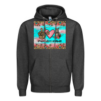 Charcoal Heather peace love pitbull Zipper Hoodie - JahusDesignShop