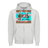 Dove Grey peace love pitbull Zipper Hoodie - JahusDesignShop