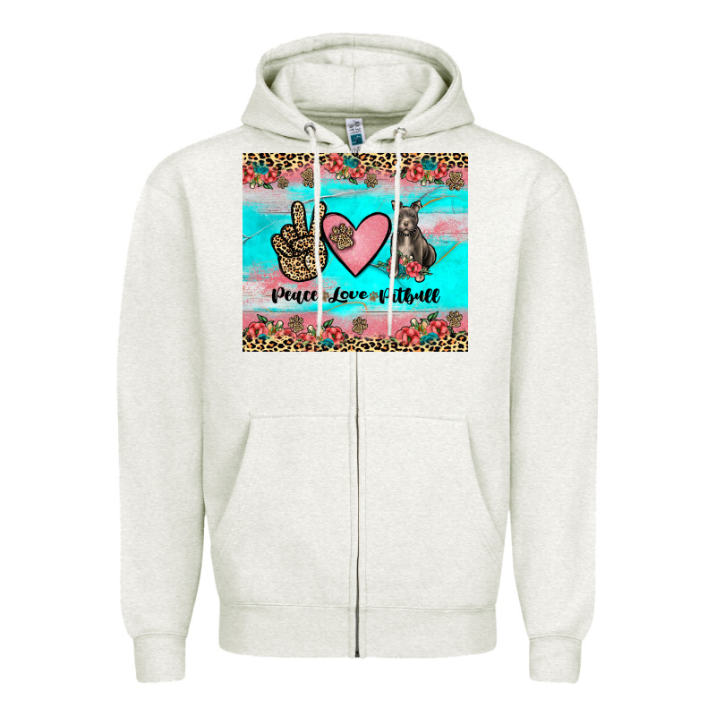 Peace Love Pitbull Zipper Hoodie by JahusDesignShop | Teevron