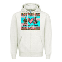 Oatmeal Heather peace love pitbull Zipper Hoodie - JahusDesignShop