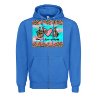 True Royal peace love pitbull Zipper Hoodie - JahusDesignShop