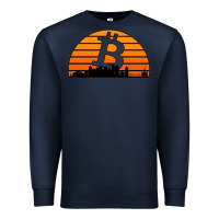 Navy bitcoin new orleans retro sunset Premium Sweatshirt - Jasminsmagicworld
