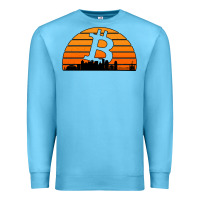 Ocean Blue bitcoin new orleans retro sunset Premium Sweatshirt - Jasminsmagicworld