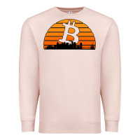 Pale Pink bitcoin new orleans retro sunset Premium Sweatshirt - Jasminsmagicworld