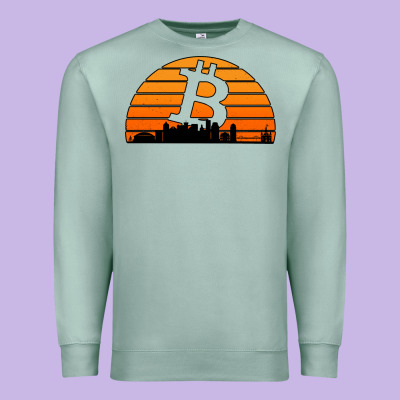 Bitcoin New Orleans Retro Sunset Premium Sweatshirt Designed By Jasminsmagicworld