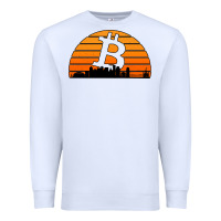 White bitcoin new orleans retro sunset Premium Sweatshirt - Jasminsmagicworld