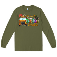 Army Green Student Delivery Specialist Long Sleeve Tee - CowhideDigitalArt