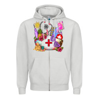 Dove Grey nurse  summer Zipper Hoodie - AdoDesignShop