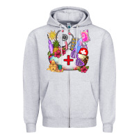 Heather Grey nurse  summer Zipper Hoodie - AdoDesignShop