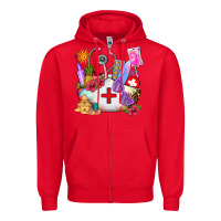 Red nurse  summer Zipper Hoodie - AdoDesignShop