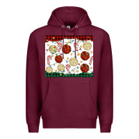 Burgundy christmas conchas Premium Hoodie - MaliasSmallBusiness
