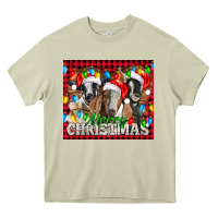 Mossy Merry Christmas  With Goats Heavy Core Tee - LillyAllenDesigns