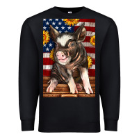 Black Western American Pig Premium Sweatshirt - LillyAllenDesigns