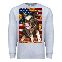 Heather Grey Western American Pig Premium Sweatshirt - LillyAllenDesigns