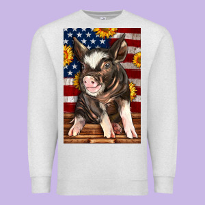 Western American Pig Premium Sweatshirt Designed By Lillyallendesigns