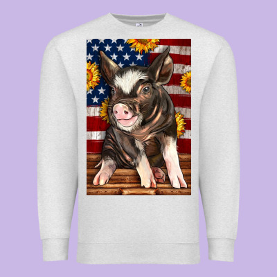 Western American Pig Premium Sweatshirt Designed By Lillyallendesigns