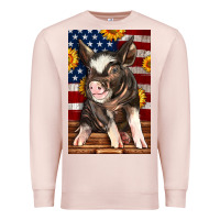 Pale Pink Western American Pig Premium Sweatshirt - LillyAllenDesigns