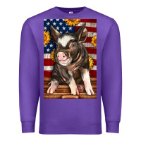 Purple Western American Pig Premium Sweatshirt - LillyAllenDesigns