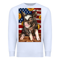 White Western American Pig Premium Sweatshirt - LillyAllenDesigns