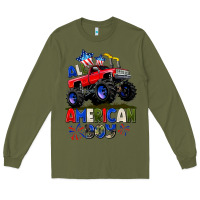 Army Green All American Boy 4th july Long Sleeve Tee - CowGirlArtShop