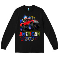 Black All American Boy 4th july Long Sleeve Tee - CowGirlArtShop