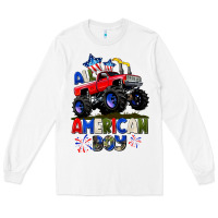 White All American Boy 4th july Long Sleeve Tee - CowGirlArtShop