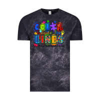 Cloud Black color outside the lines autism awareness Vintage Tee - Zillion Design Studio