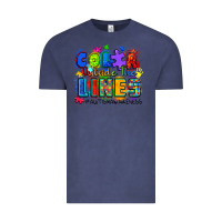 Vintage Denim color outside the lines autism awareness Vintage Tee - Zillion Design Studio