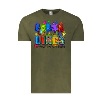Vintage Olive color outside the lines autism awareness Vintage Tee - Zillion Design Studio