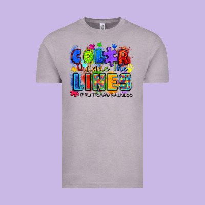 Color Outside The Lines Autism Awareness Vintage Tee Designed By Zillion Design Studio