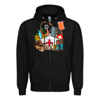 Black nurse  summer Zipper Hoodie - AdoDesignShop