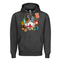 Charcoal Heather nurse  summer Zipper Hoodie - AdoDesignShop