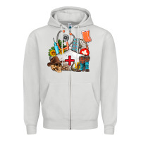 Dove Grey nurse  summer Zipper Hoodie - AdoDesignShop