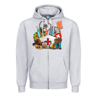 Heather Grey nurse  summer Zipper Hoodie - AdoDesignShop