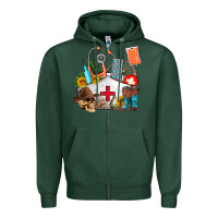 Sports Green nurse  summer Zipper Hoodie - AdoDesignShop