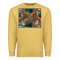 Antique Gold turquoises gemstones cowhide highlands cow Premium Sweatshirt - BarkalooDesign