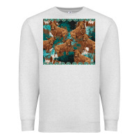 Oatmeal Heather turquoises gemstones cowhide highlands cow Premium Sweatshirt - BarkalooDesign