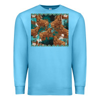 Ocean Blue turquoises gemstones cowhide highlands cow Premium Sweatshirt - BarkalooDesign