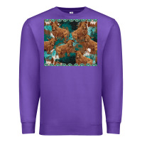Purple turquoises gemstones cowhide highlands cow Premium Sweatshirt - BarkalooDesign