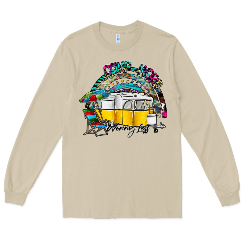 Camp More Worry Less Long Sleeve Tee by SublimationCraftShop | Teevron