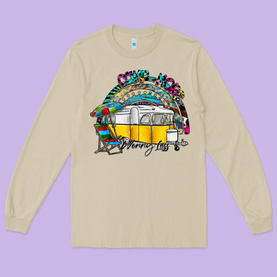 Camp More Worry Less Long Sleeve Tee Designed By Sublimationcraftshop