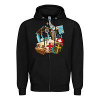 Black nurse  cross and jesus Zipper Hoodie - AdoDesignShop