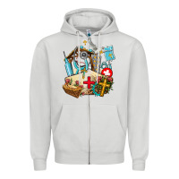 Dove Grey nurse  cross and jesus Zipper Hoodie - AdoDesignShop