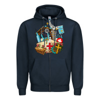 Navy nurse  cross and jesus Zipper Hoodie - AdoDesignShop