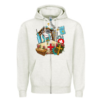 Oatmeal Heather nurse  cross and jesus Zipper Hoodie - AdoDesignShop