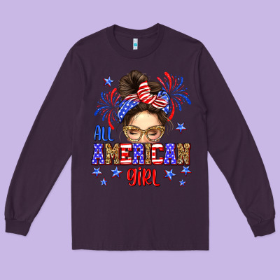 All American Girl Long Sleeve Tee Designed By Neo Western