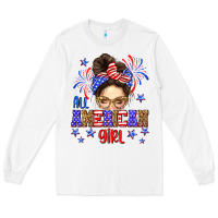 White All American girl Long Sleeve Tee - Neo Western