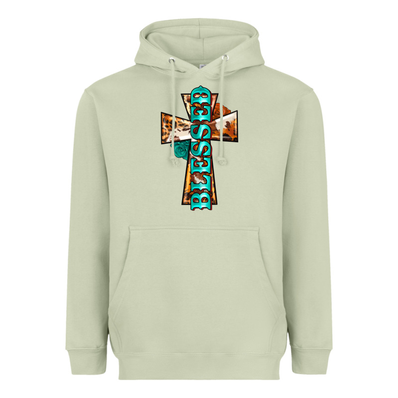 Blessed Cross Heavyweight Hoodie by BarkalooDesign | Teevron